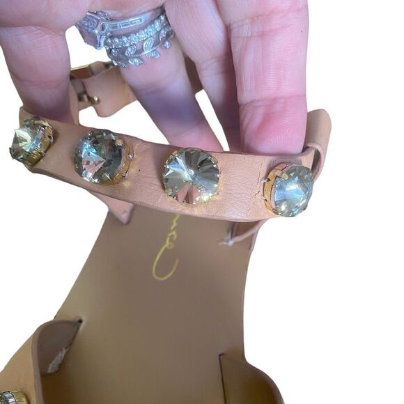 Report Signature Zoran Tan Rhinestone Sandals, ankle buckle closure - Picture 3 of 8